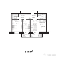 ЖК Burabay Tower — 3-ком 67,5 м² (от 17 550 000 тг)