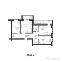 ЖК Burabay Tower — 3-ком 88,6 м² (от 23 036 000 тг)