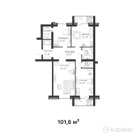 ЖК Burabay Tower — 3-ком 101,6 м² (от 26 286 000 тг)