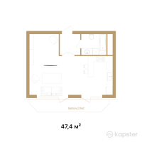 ЖК Sky Park — 1-ком 47,4 м² (от 55 458 000 тг)