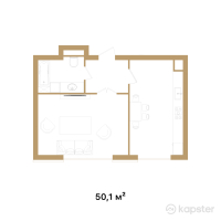 ЖК Sky Park — 1-ком 50,1 м² (от 58 617 000 тг)