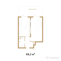 ЖК Sky Park — 1-ком 69,2 м² (от 80 964 000 тг)