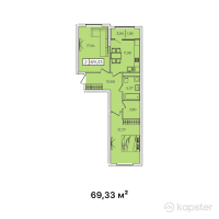 ЖК Qazyna — 2-ком 69,3 м² (от 29 811 900 тг)