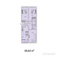 ЖК Qazyna — 3-ком 85.6 м² (от 30,823,200 тг)