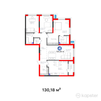 Клубный дом 44 — 4-ком 130,2 м² (от 208 288 000 тг)