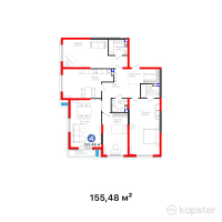 Клубный дом 44 — 4-ком 155,5 м² (от 248 768 000 тг)