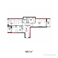 ЖК Балкадиша — 2-ком 69,7 м² (null)