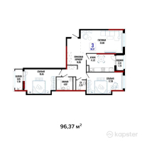 ЖК Балкадиша — 3-ком 96,4 м² (null)