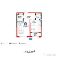 ЖК Verdi — 1-ком 48,8 м² (от 40 528 900 тг)