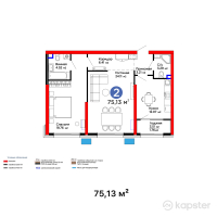 ЖК Verdi — 2-ком 75,1 м² (от 62 357 900 тг)