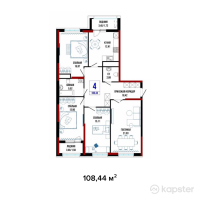 ЖК Балкадиша — 4-ком 108,4 м² (null)