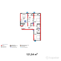 ЖК Verdi — 3-ком 121,5 м² (от 100 878 200 тг)