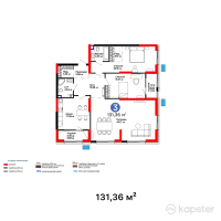 ЖК Verdi — 3-ком 131,4 м² (от 109 028 800 тг)