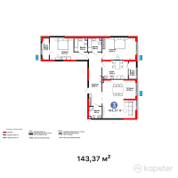 ЖК Verdi — 3-ком 143,4 м² (от 118 997 100 тг)