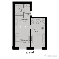 ЖК Zhana Alem — 2-ком 53,8 м² (null)