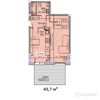 ЖК Turan — 1-ком 45,7 м² (от 20 565 000 тг)