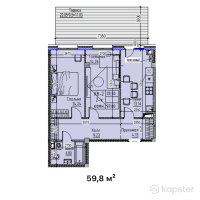 ЖК Turan — 2-ком 59,8 м² (от 26 910 000 тг)