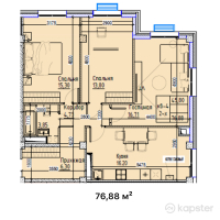 ЖК Turan — 3-ком 76,9 м² (от 34 596 000 тг)