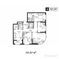 ЖК WTowers — 4-ком 121,6 м² (от 105 765 900 тг)
