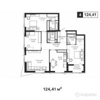 ЖК WTowers — 4-ком 124,4 м² (от 108 236 700 тг)