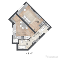 ЖК Aurus — 1-ком 42 м² (от 28,560,000 тг)