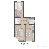 ЖК Aurus — 2-ком 67,5 м² (null)