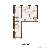 ЖК ARNA — 3-ком 81,1 м² (от 31 617 300 тг)
