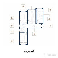 ЖК «QÜLAGER» — 3-ком 82.8 м² (от 23,595,150 тг)