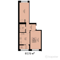 ЖК Мардан — 2-ком 57,7 м² (от 17 316 000 тг)