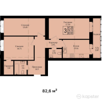 ЖК Мардан — 3-ком 82,6 м² (от 24 780 000 тг)