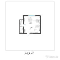 ЖК Zhaily — 1-ком 40.7 м² (от 14,245,000 тг)