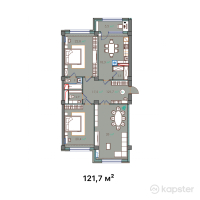 ЖК Zhaily — 3-ком 121.7 м² (от 42,595,000 тг)