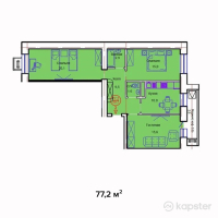 ЖК Sapsan — 3-ком 77,2 м² (от 25 476 000 тг)