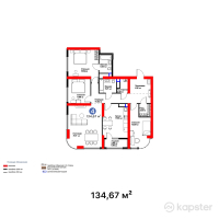 ЖК Avenue 32 — 4-ком 134.7 м² (от 105,715,950 тг)