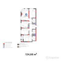 ЖК Turan Tower — 4-ком 124.7 м² (от 74,422,020 тг)