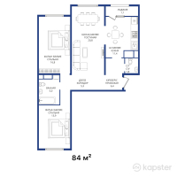 ЖК Акварель — 3-ком 84 м² (null)