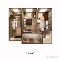 ЖК Medeu City — 3-ком 73,3 м² (от 32 985 000 тг)