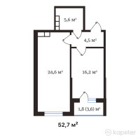 ЖК Buta Legend — 2-ком 52.7 м² (от 21,607,000 тг)