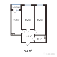 ЖК Buta Legend — 2-ком 78.8 м² (от 30,732,000 тг)