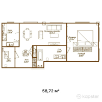 КД Compositor — 2-ком 58,7 м² (от 54 022 400 тг)