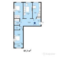 ЖК Kerege City — 3-ком 91,1 м² (от 45 550 000 тг)