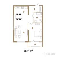 ЖК Satpaev — 2-ком 58,1 м² (от 46 802 700 тг)