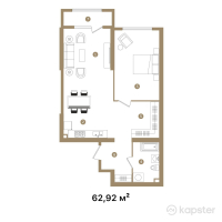 ЖК Satpaev — 2-ком 62,9 м² (от 50 650 600 тг)
