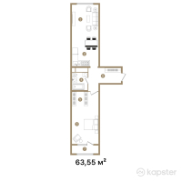 ЖК Satpaev — 2-ком 63.6 м² (от 50,840,000 тг)