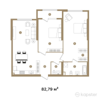 ЖК Satpaev — 3-ком 82.8 м² (от 60,850,650 тг)