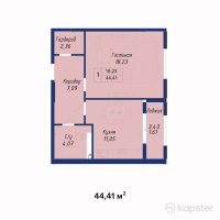 ЖК AYANA PLAZA — 1-ком 44,4 м² (от 14 655 300 тг)