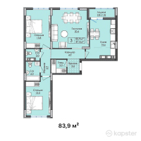 ЖК Otbasy — 3-ком 83,9 м² (от 26 848 000 тг)