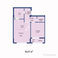 ЖК AYANA PLAZA — 2-ком 52,2 м² (от 17 216 200 тг)