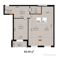 ЖК Samal Avenue — 2-ком 88,5 м² (от 48 664 000 тг)