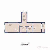 ЖК AYANA PLAZA — 1-ком 53,1 м² (от 17 529 600 тг)